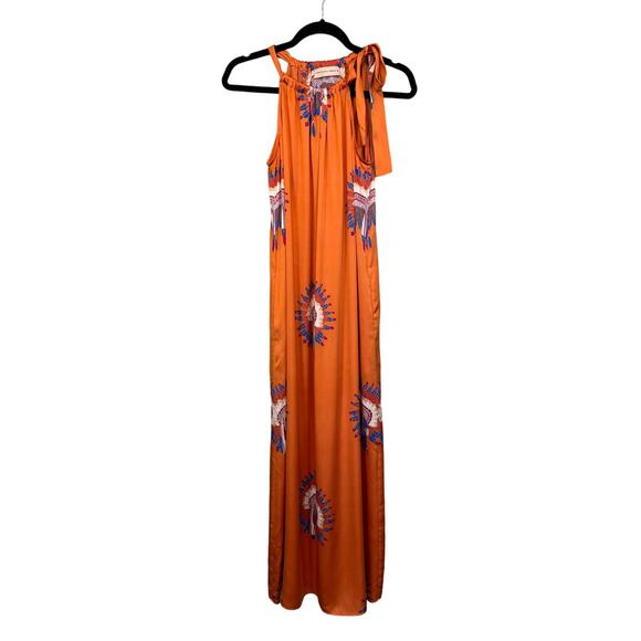 Purificacion Garcia Dresses & Skirts - Purificacion Garcia Maxi Dress 36 Tie Halter Sleeveless Bohemian Orange